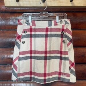 Woolrich Red and Tan Plaid Skirt
